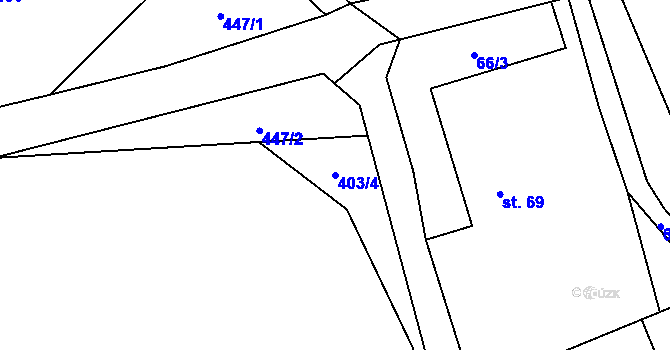 Parcela st. 403/4 v KÚ Chotovice, Katastrální mapa