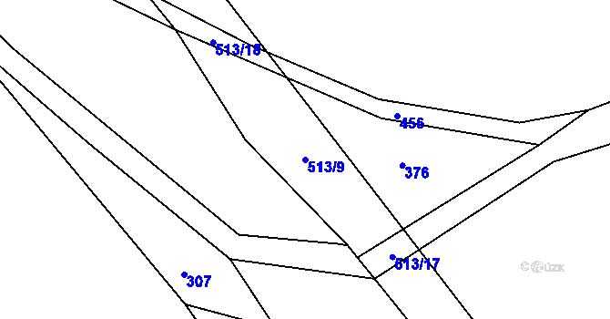 Parcela st. 513/9 v KÚ Chotovice, Katastrální mapa