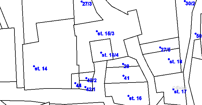 Parcela st. 15/4 v KÚ Chotovice, Katastrální mapa
