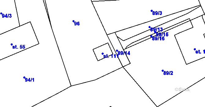 Parcela st. 111 v KÚ Chotovice, Katastrální mapa