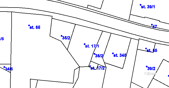 Parcela st. 17/1 v KÚ Chotoviny, Katastrální mapa