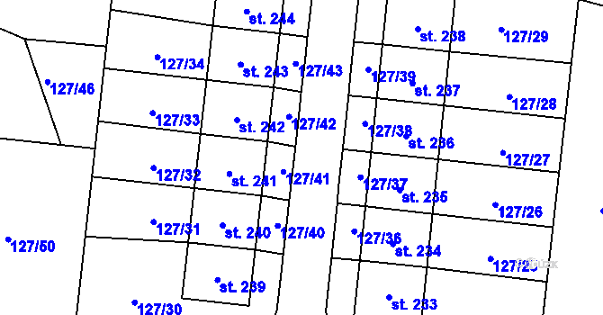 Parcela st. 127/11 v KÚ Chotoviny, Katastrální mapa