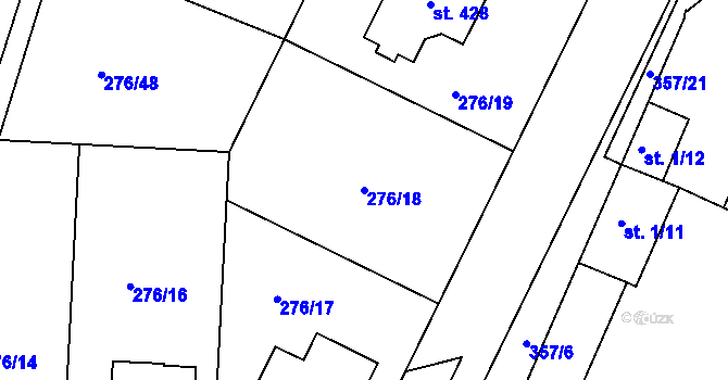 Parcela st. 276/18 v KÚ Chotoviny, Katastrální mapa