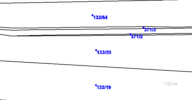 Parcela st. 133/20 v KÚ Chotoviny, Katastrální mapa