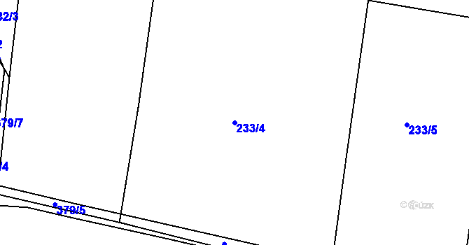 Parcela st. 233/4 v KÚ Chotoviny, Katastrální mapa