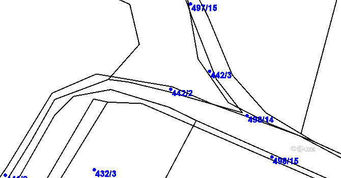 Parcela st. 442/2 v KÚ Chotoviny, Katastrální mapa