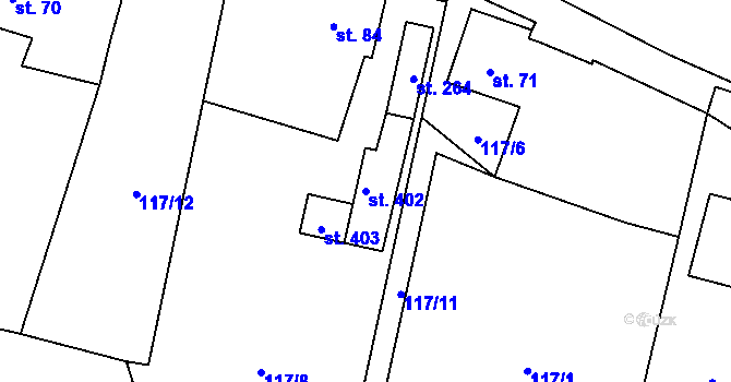 Parcela st. 402 v KÚ Chotoviny, Katastrální mapa