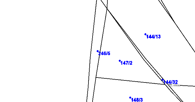 Parcela st. 246/5 v KÚ Liderovice, Katastrální mapa