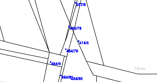 Parcela st. 474/5 v KÚ Moraveč u Chotovin, Katastrální mapa
