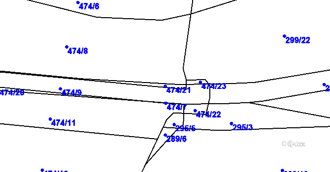 Parcela st. 474/21 v KÚ Moraveč u Chotovin, Katastrální mapa