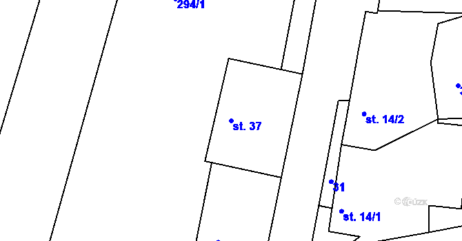 Parcela st. 37 v KÚ Sedlečko u Chotovin, Katastrální mapa