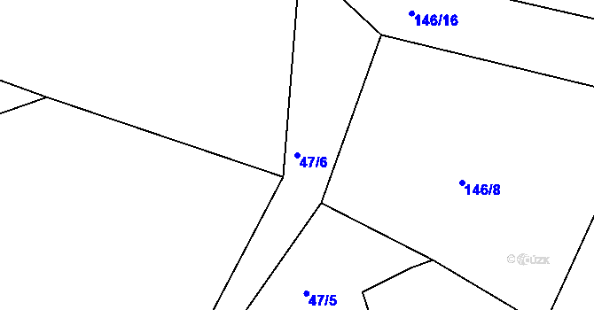 Parcela st. 47/6 v KÚ Sedlečko u Chotovin, Katastrální mapa
