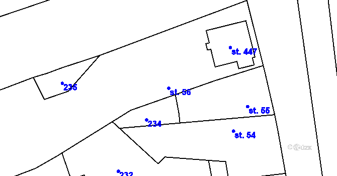 Parcela st. 56 v KÚ Chotusice, Katastrální mapa