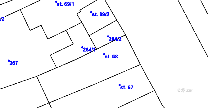 Parcela st. 68 v KÚ Chotusice, Katastrální mapa