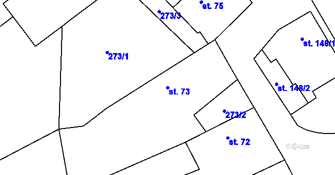 Parcela st. 73 v KÚ Chotusice, Katastrální mapa