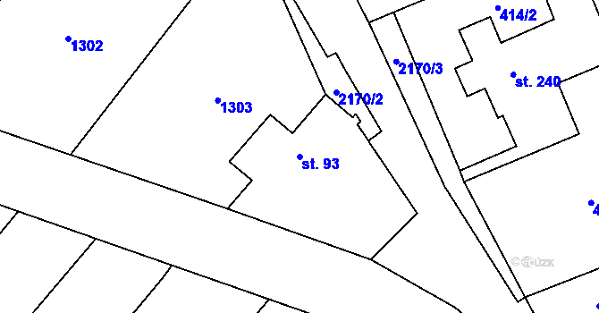 Parcela st. 93 v KÚ Chotusice, Katastrální mapa