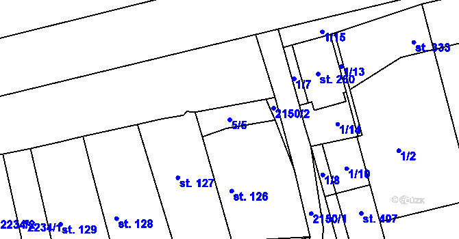 Parcela st. 5/5 v KÚ Chotusice, Katastrální mapa