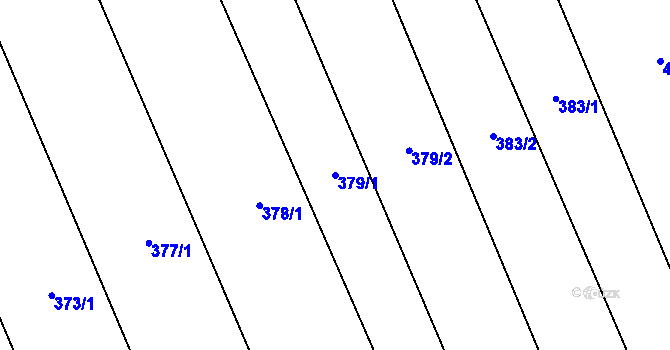 Parcela st. 379/1 v KÚ Chotusice, Katastrální mapa