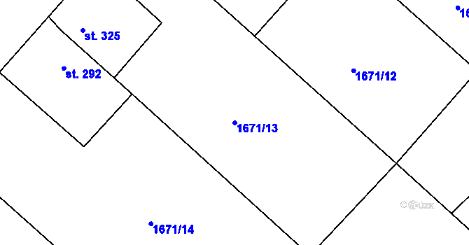 Parcela st. 1671/13 v KÚ Chotusice, Katastrální mapa