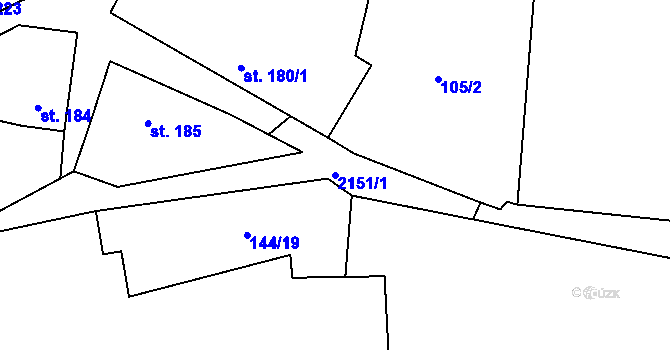 Parcela st. 2151/1 v KÚ Chotusice, Katastrální mapa