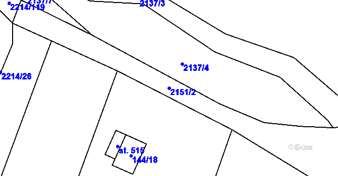 Parcela st. 2151/2 v KÚ Chotusice, Katastrální mapa