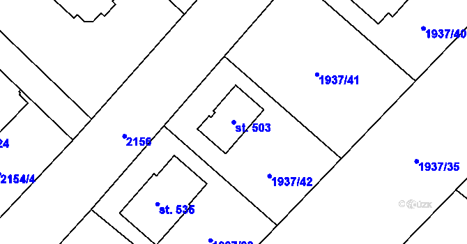 Parcela st. 503 v KÚ Chotusice, Katastrální mapa