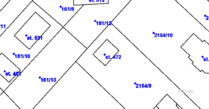 Parcela st. 472 v KÚ Chotusice, Katastrální mapa