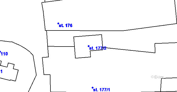 Parcela st. 177/2 v KÚ Chotusice, Katastrální mapa