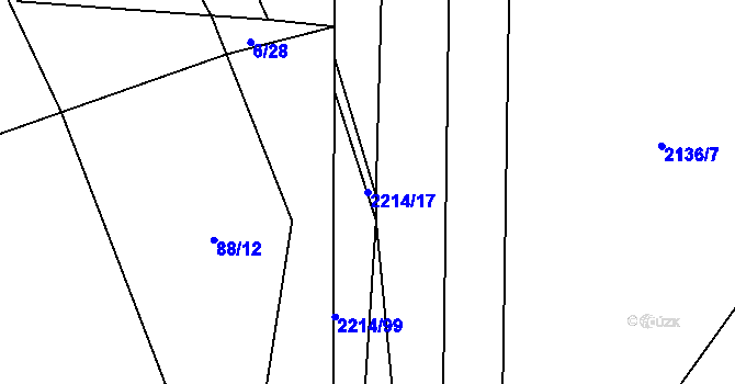 Parcela st. 2214/17 v KÚ Chotusice, Katastrální mapa