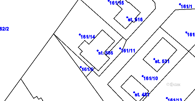 Parcela st. 505 v KÚ Chotusice, Katastrální mapa