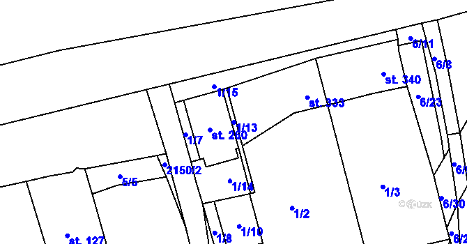 Parcela st. 1/13 v KÚ Chotusice, Katastrální mapa