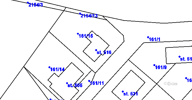 Parcela st. 516 v KÚ Chotusice, Katastrální mapa