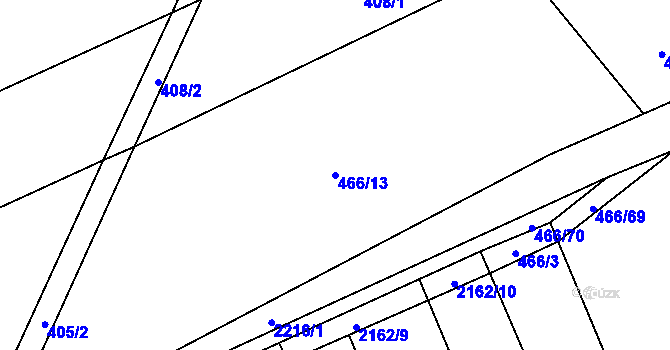 Parcela st. 466/13 v KÚ Chotusice, Katastrální mapa