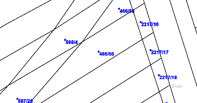 Parcela st. 466/56 v KÚ Chotusice, Katastrální mapa