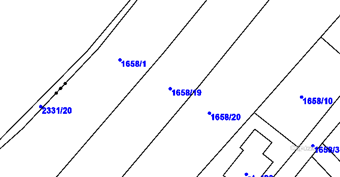 Parcela st. 1658/19 v KÚ Chotusice, Katastrální mapa