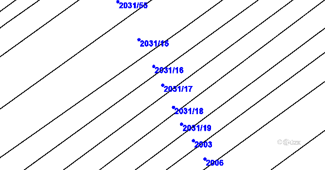 Parcela st. 2031/17 v KÚ Chotusice, Katastrální mapa