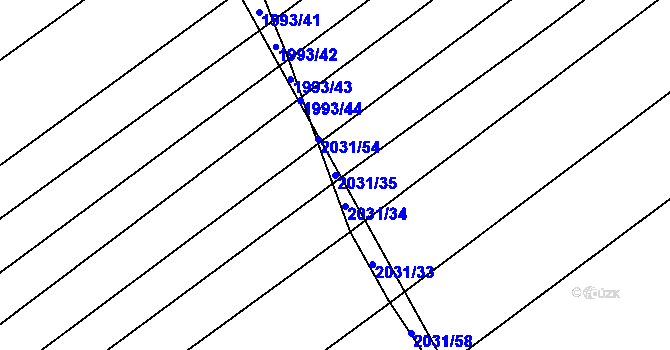 Parcela st. 2031/35 v KÚ Chotusice, Katastrální mapa