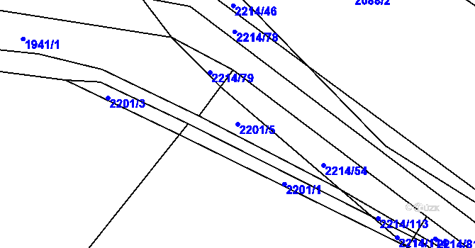 Parcela st. 2201/5 v KÚ Chotusice, Katastrální mapa