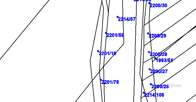 Parcela st. 2201/18 v KÚ Chotusice, Katastrální mapa
