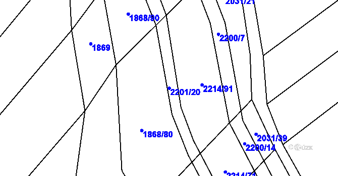 Parcela st. 2201/20 v KÚ Chotusice, Katastrální mapa