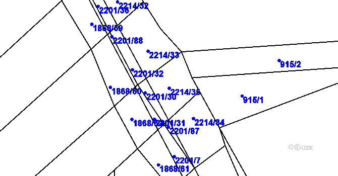 Parcela st. 2214/35 v KÚ Chotusice, Katastrální mapa