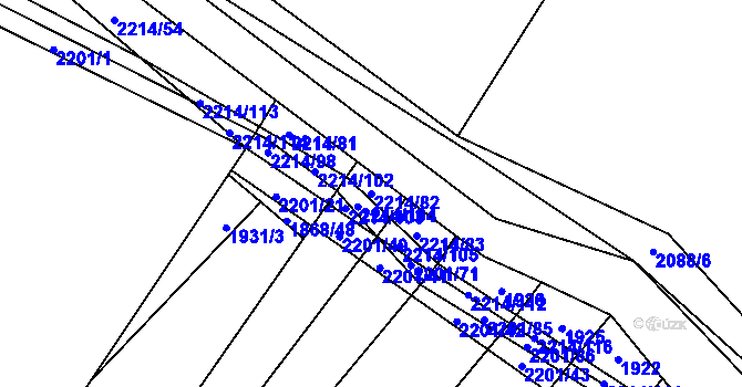 Parcela st. 2214/82 v KÚ Chotusice, Katastrální mapa