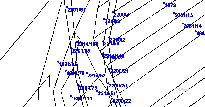 Parcela st. 2214/118 v KÚ Chotusice, Katastrální mapa