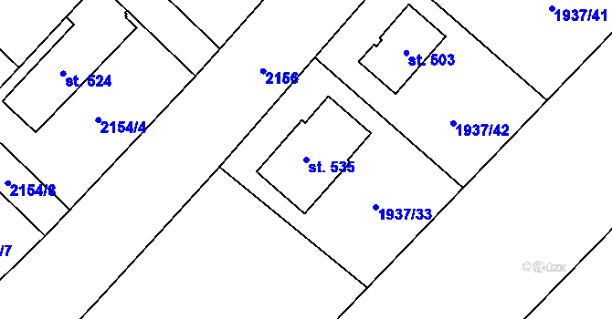 Parcela st. 535 v KÚ Chotusice, Katastrální mapa
