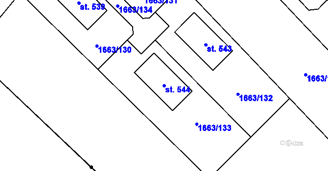 Parcela st. 544 v KÚ Chotusice, Katastrální mapa