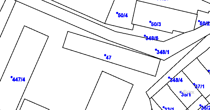 Parcela st. 47 v KÚ Chotutice, Katastrální mapa