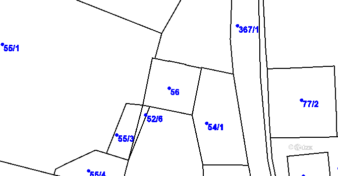 Parcela st. 56 v KÚ Chotutice, Katastrální mapa