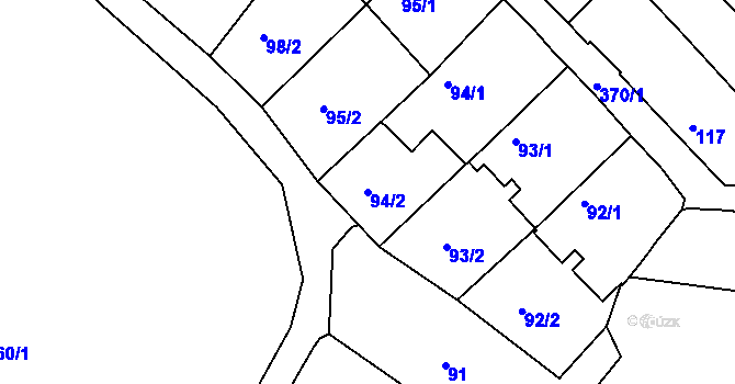 Parcela st. 94/2 v KÚ Chotutice, Katastrální mapa