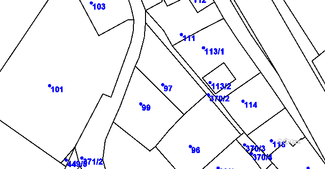 Parcela st. 97 v KÚ Chotutice, Katastrální mapa