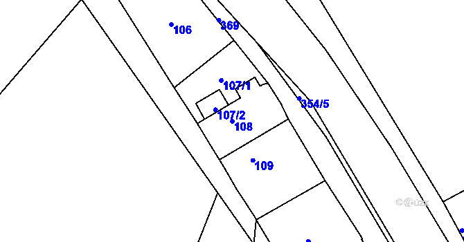 Parcela st. 108 v KÚ Chotutice, Katastrální mapa